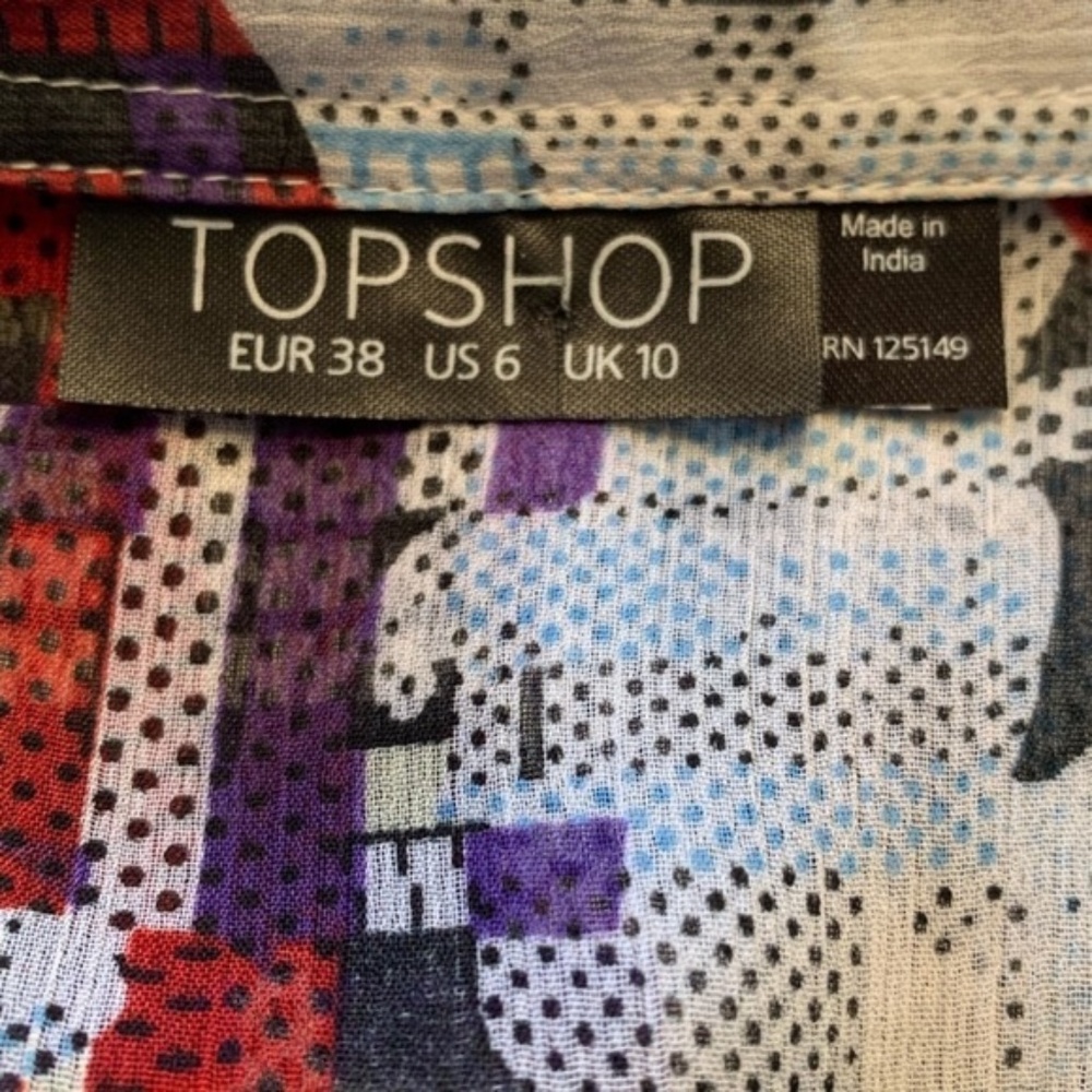Topshop Long Sleeve Button Down Collared Shirt - image 8